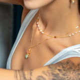 Odisea Strawberry Quartz and Aventurine Necklace