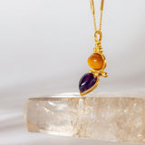 Odisea Tiger Eye and Amethyst Necklace