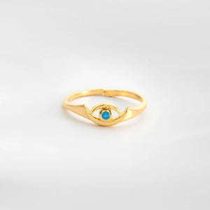 Evil Eye Blue Topaz Ring
