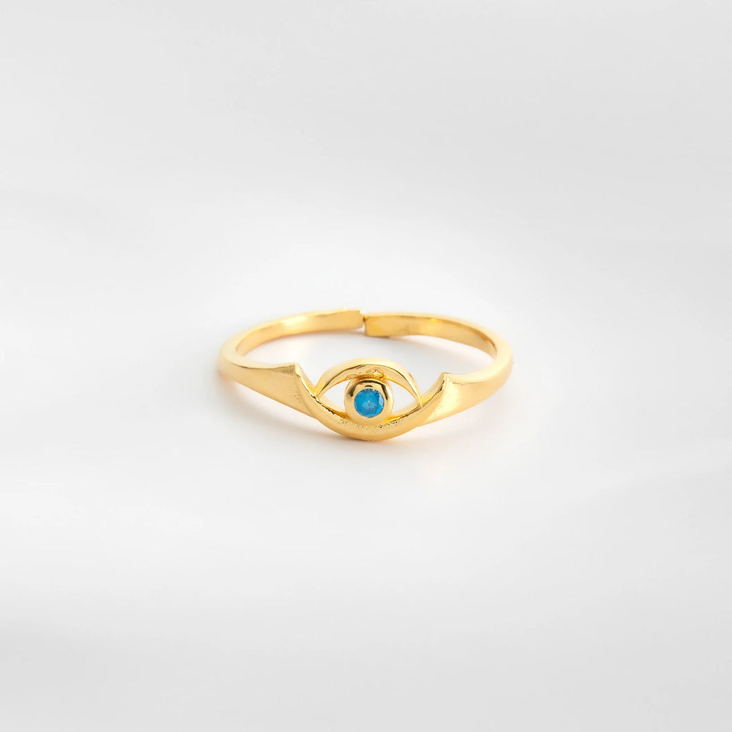 Evil Eye Blue Topaz Ring