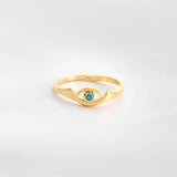 Evil Eye Blue Topaz Ring