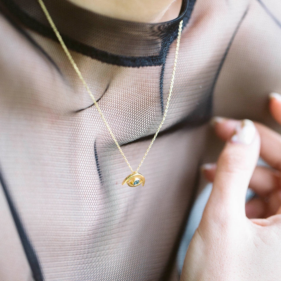 Evil Eye Blue Topaz Necklace
