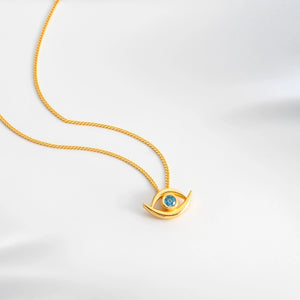 Evil Eye Blue Topaz Necklace