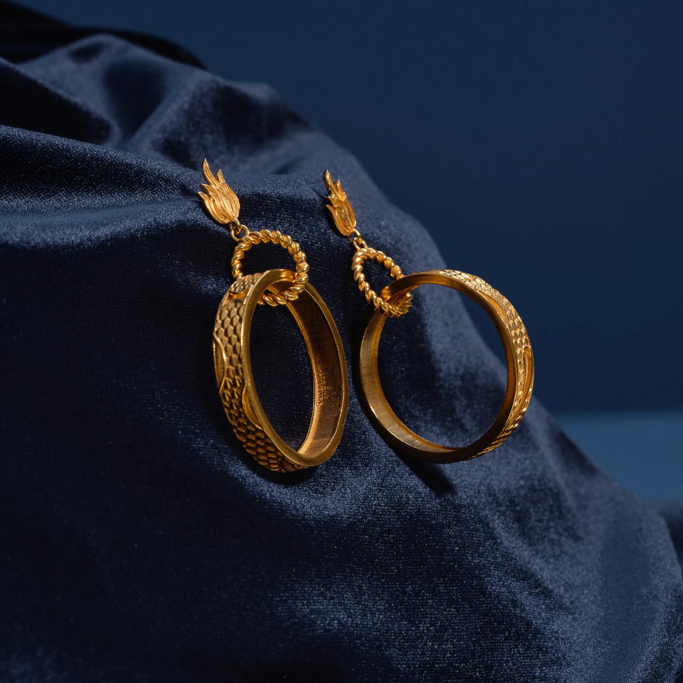 Dragon Flame Hoop Earrings