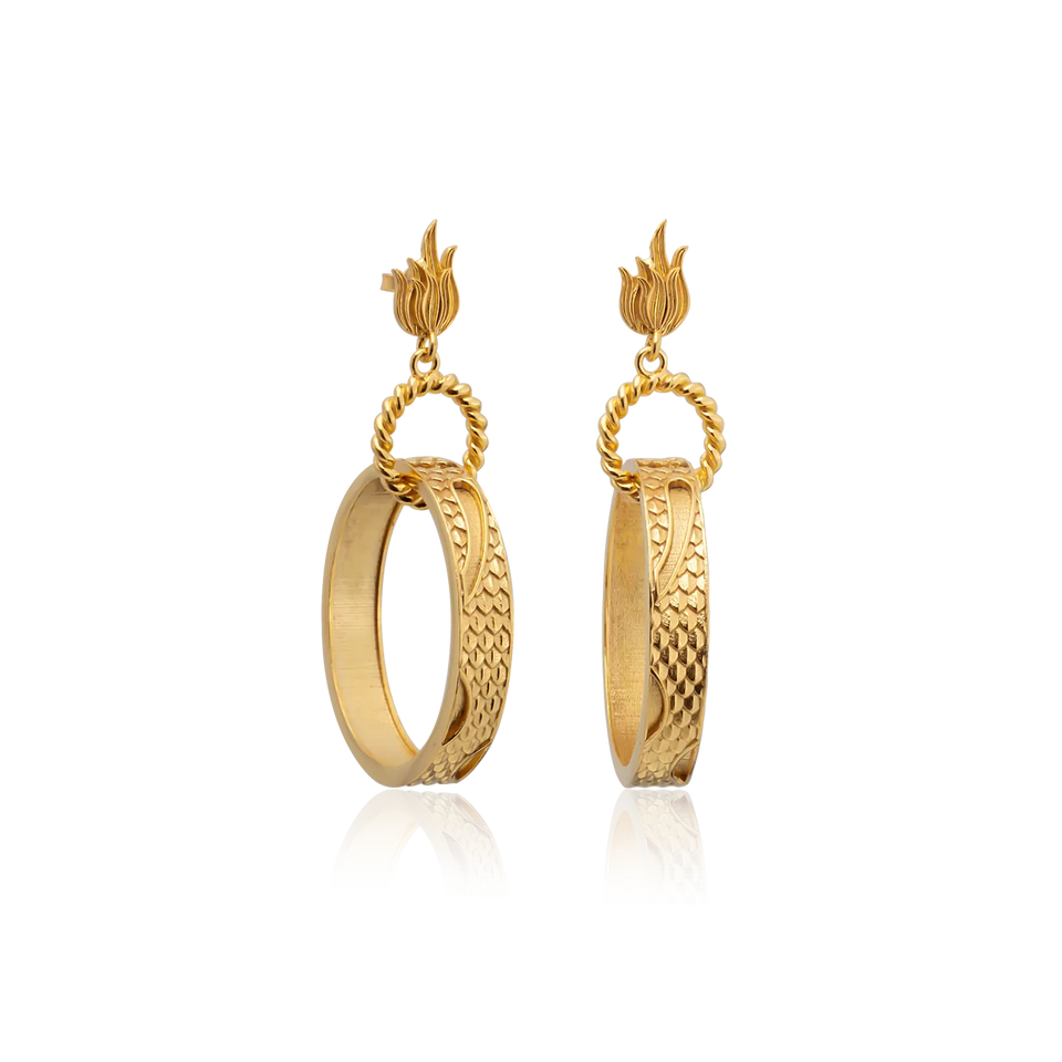 Dragon Flame Hoop Earrings