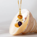Odisea Tiger Eye and Amethyst Necklace